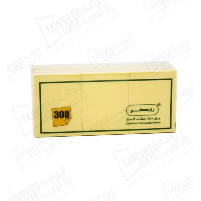 روكو ورق ملاحظات لاصق مقاس (1.5 × 2 أنش) 100 ورقة / قطعة (الباكيت 12 قطعة)(كرتونة 144 قطعة)