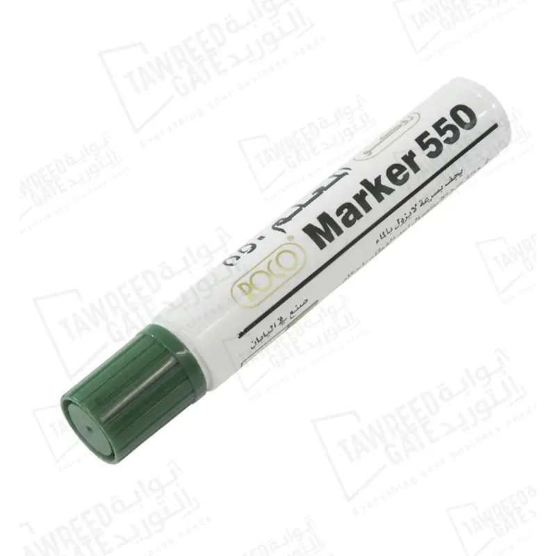 روكو 550 قلم ماركر ثابت 8-12 مم رأس مشطوف (RQ-29064) أخضر (الباكيت 12 قطعة)