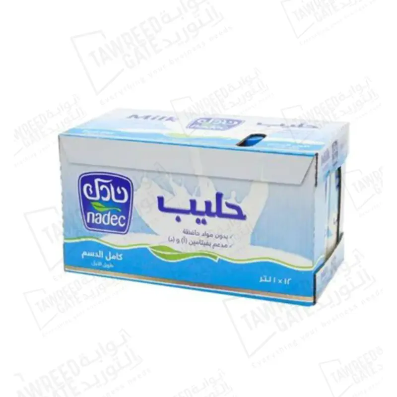 نادك حليب طويل الاجل كامل الدسم 1 لتر /عبوة (كرتونة 12عبوة)