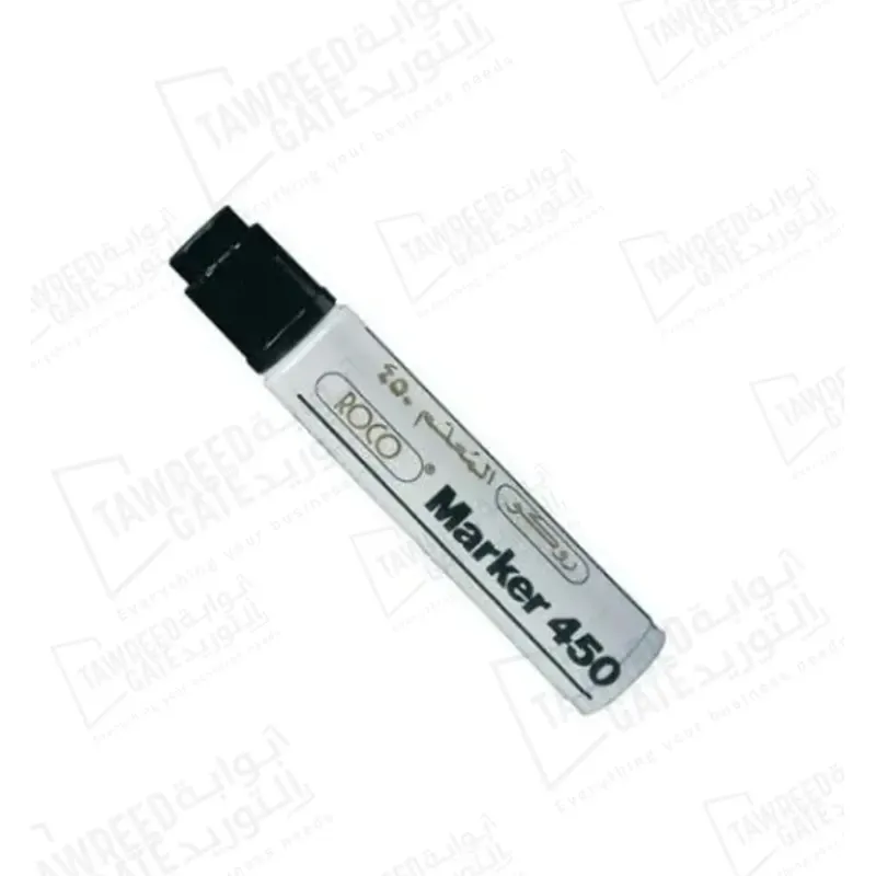 روكو 450 قلم ماركر ثابت 2-8 مم رأس مشطوف (RQ-29043) أسود (الباكيت 12 قطعة)