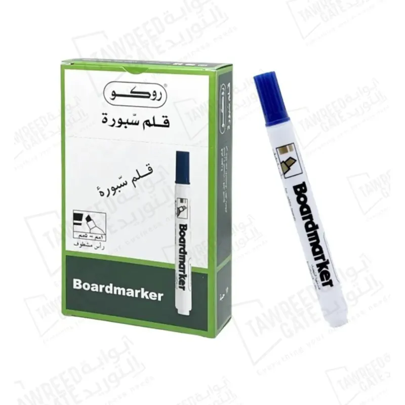 روكو قلم سبورة 1 - 5 ملم برأس مشطوف (RQ-29002) أزرق (الباكيت 12 قطعة)